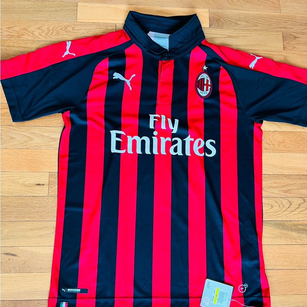 AC Milan Red and Black Striped Jersey